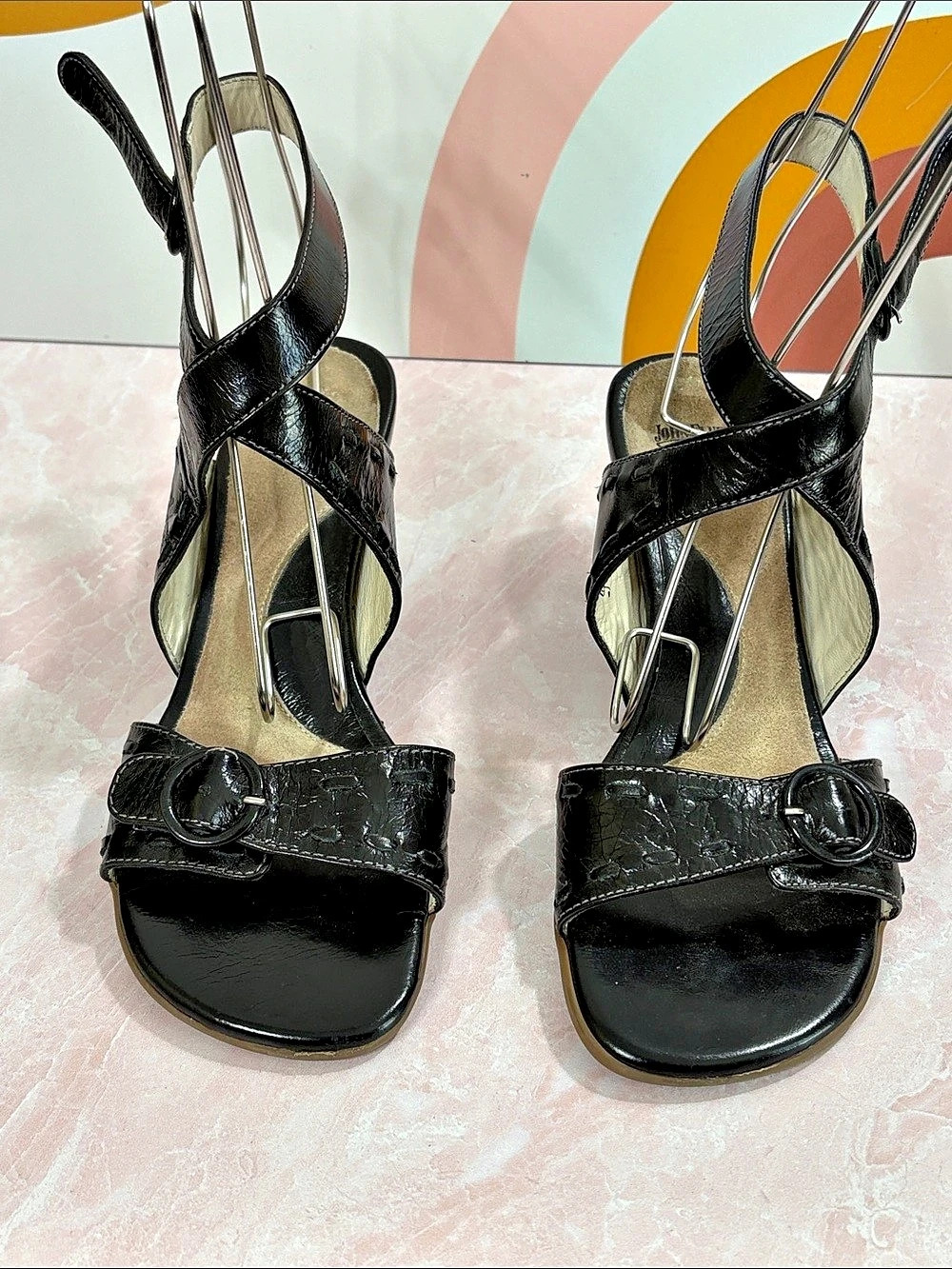 John Fluevog Operetta Renée Black Strappy Heels Size 7